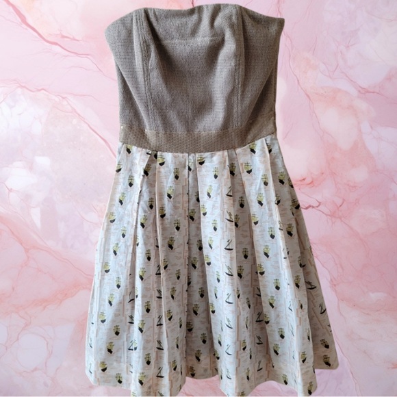 RACHEL ROY Strapless Sequined Printed Dress 6) NWT - Picture 4 of 16